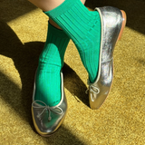 socks - her cotton ribbed - kelly green