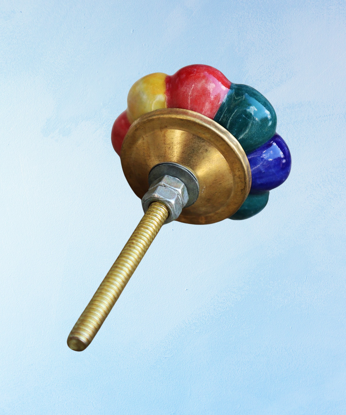 furniture knob - ceramic - jester's hat