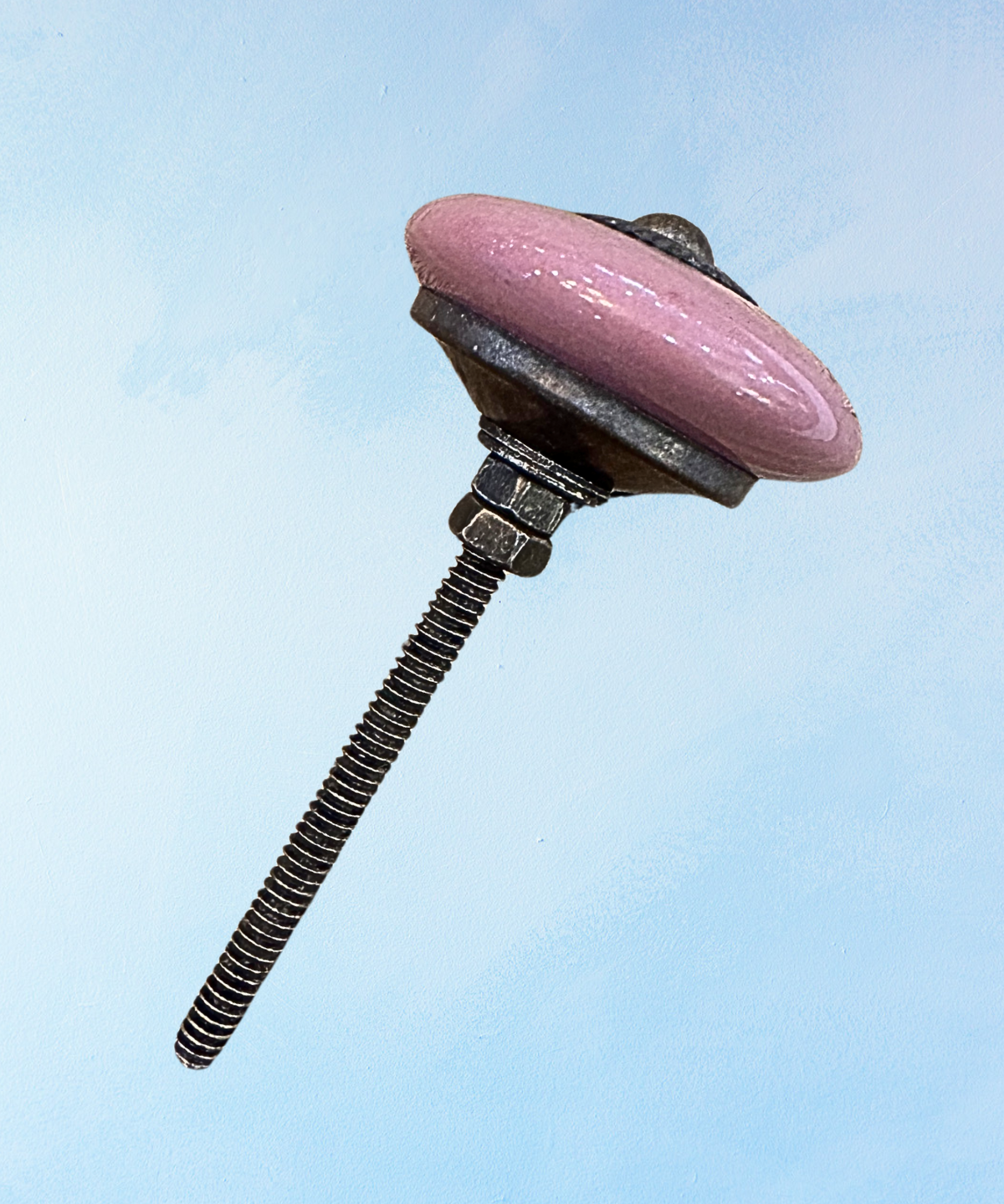 furniture knob - ceramic - pink taupe