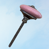 furniture knob - ceramic - pink taupe