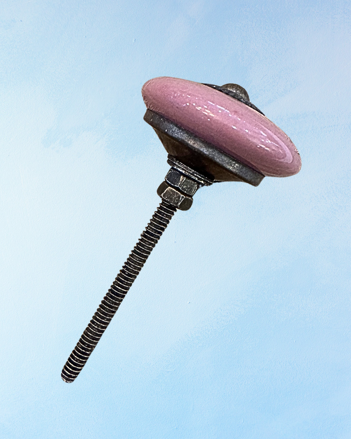 furniture knob - ceramic: pink taupe