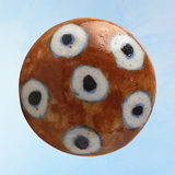 furniture knob - ceramic - brown dots