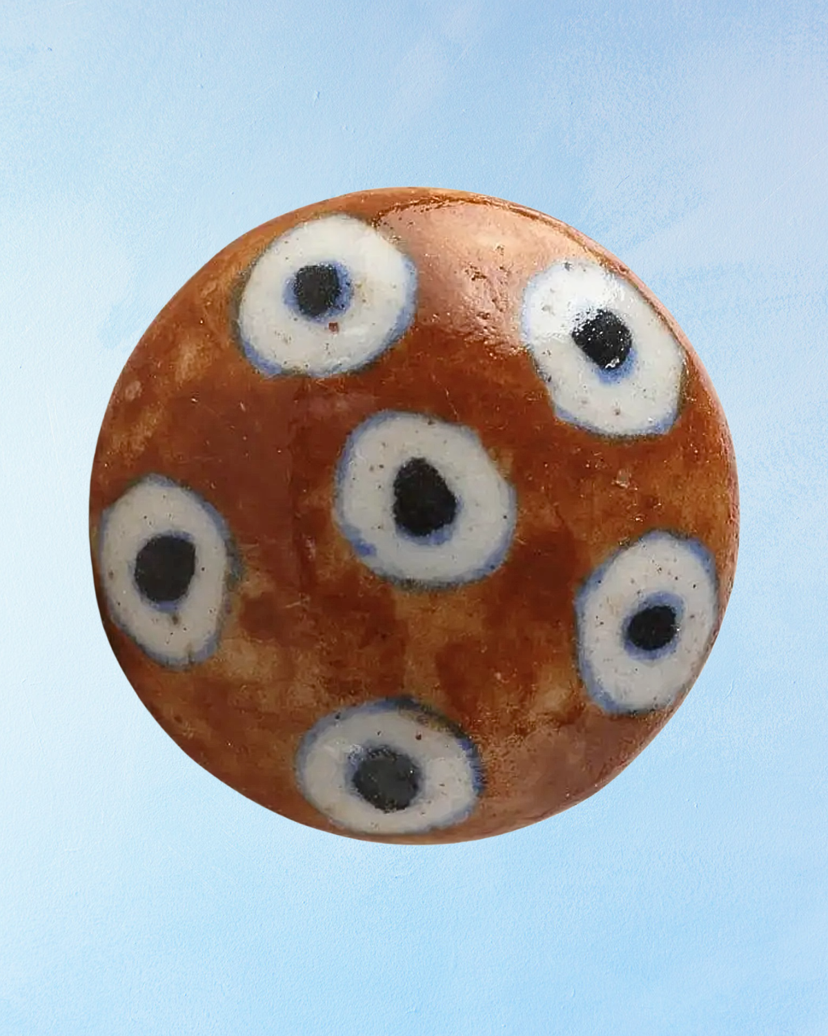 furniture knob - ceramic: brown dots