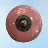 furniture knob - ceramic - pink taupe