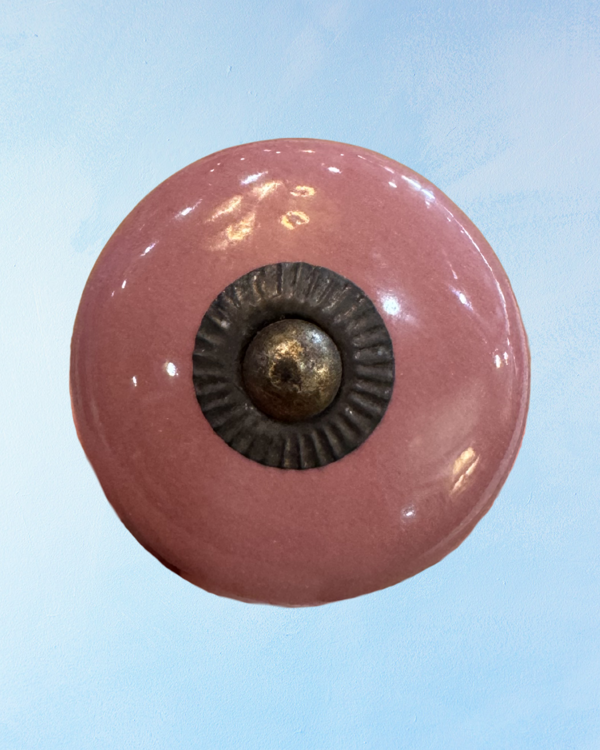 furniture knob - ceramic: pink taupe