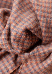tbco lambswool coffee textured check scarf