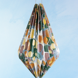 paper lantern - marbled green