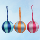 ornament - striped bauble: large (assorted colours)