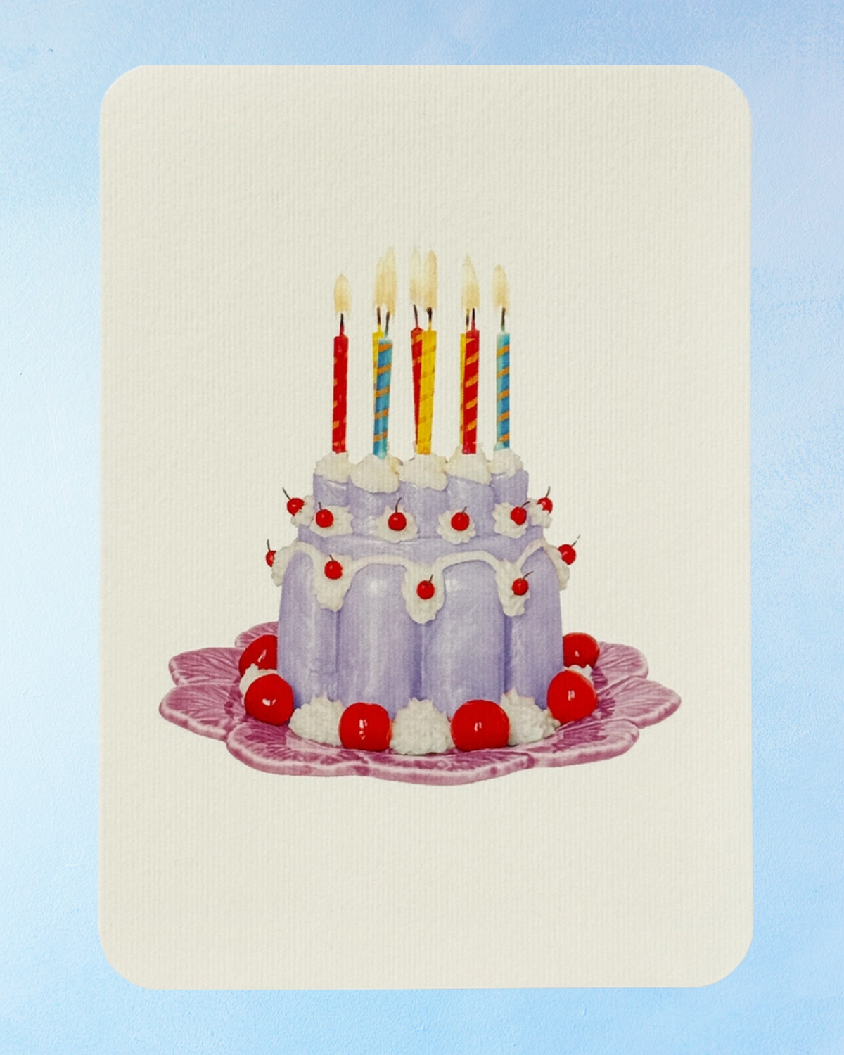 greeting card - lavender cream blancmange