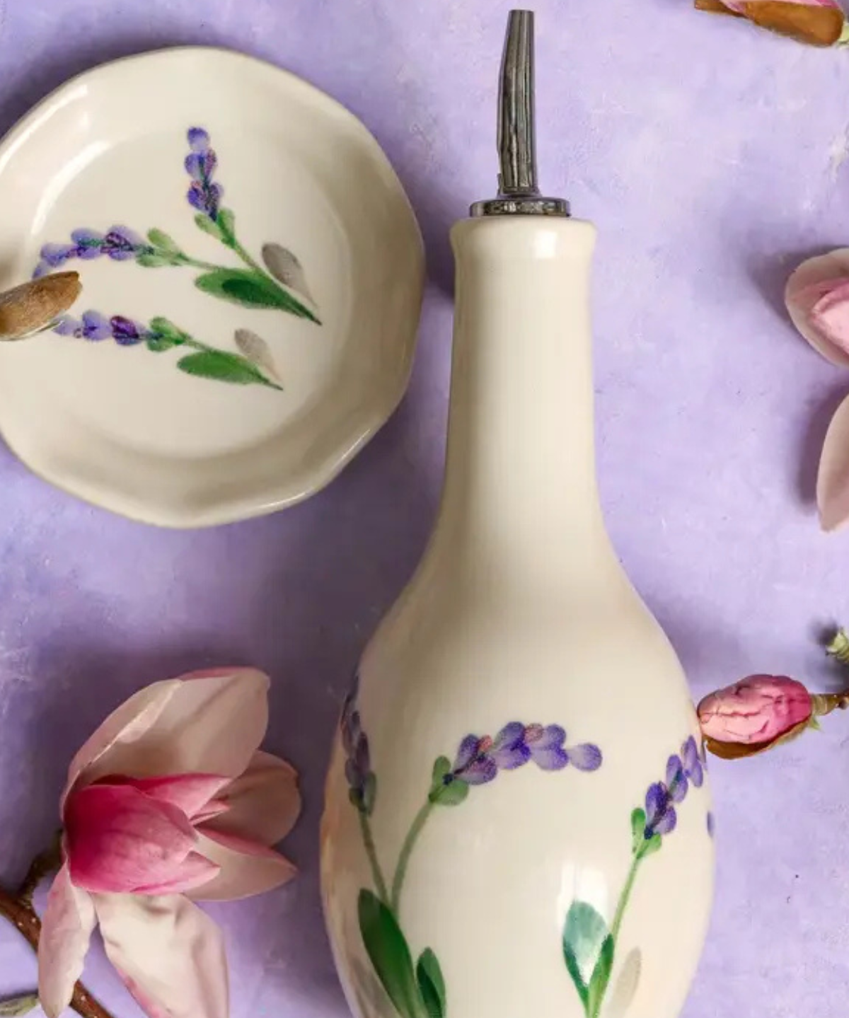 stoneware - oil dispenser: lavender