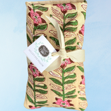 lavender filled eye pillow - pink stemmed blossoms