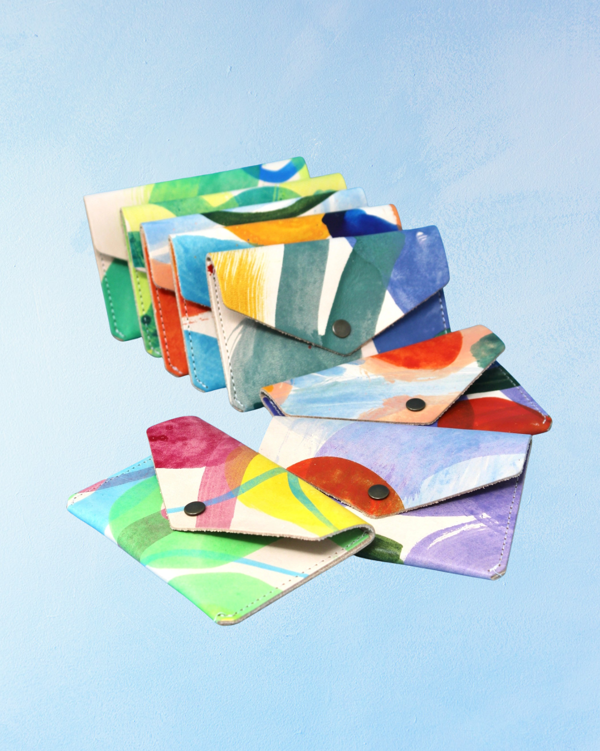 mini coin purse - hand painted leather