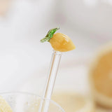 touilleur à boisson en verre en forme de citron