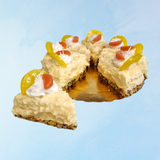 candle - food - slice of lemon chiffon cake