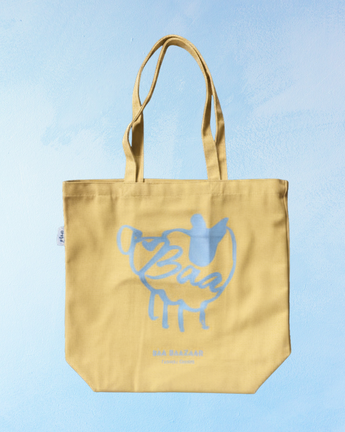 tote - Baa Baazaar: lemon and periwinkle