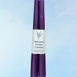 candle - pair of beeswax tapers - lilac (multiple sizes)