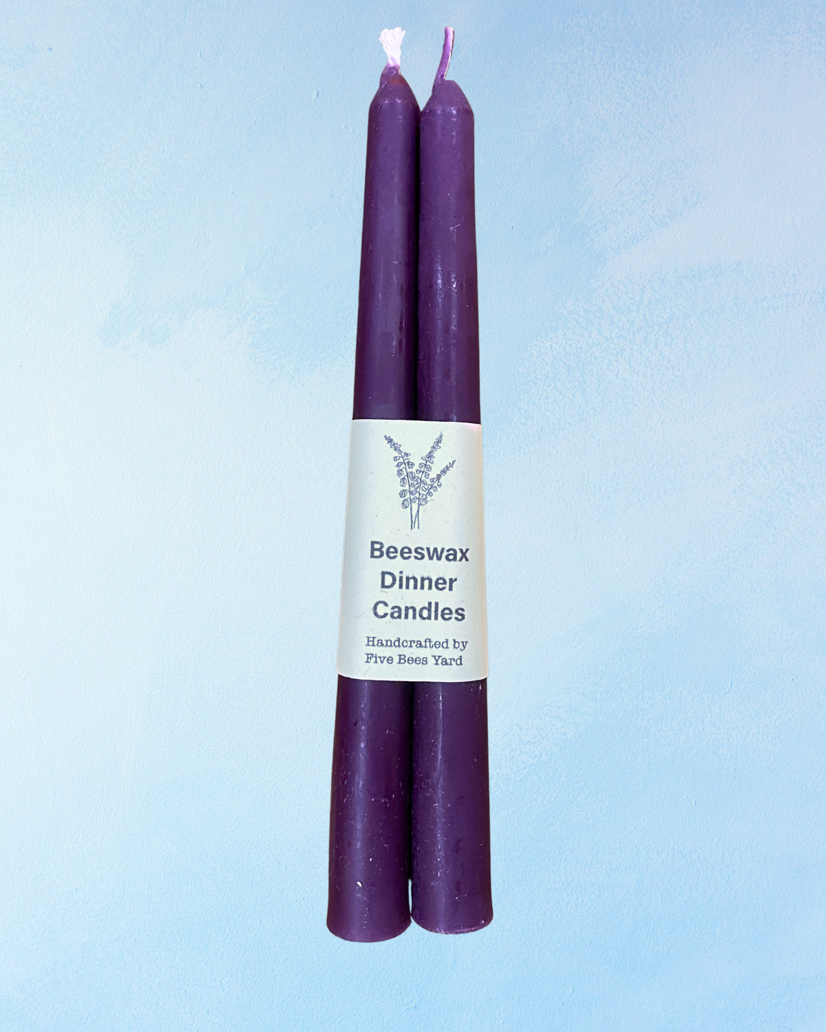 candle - natural dye beeswax tapers - lilac (set of two)