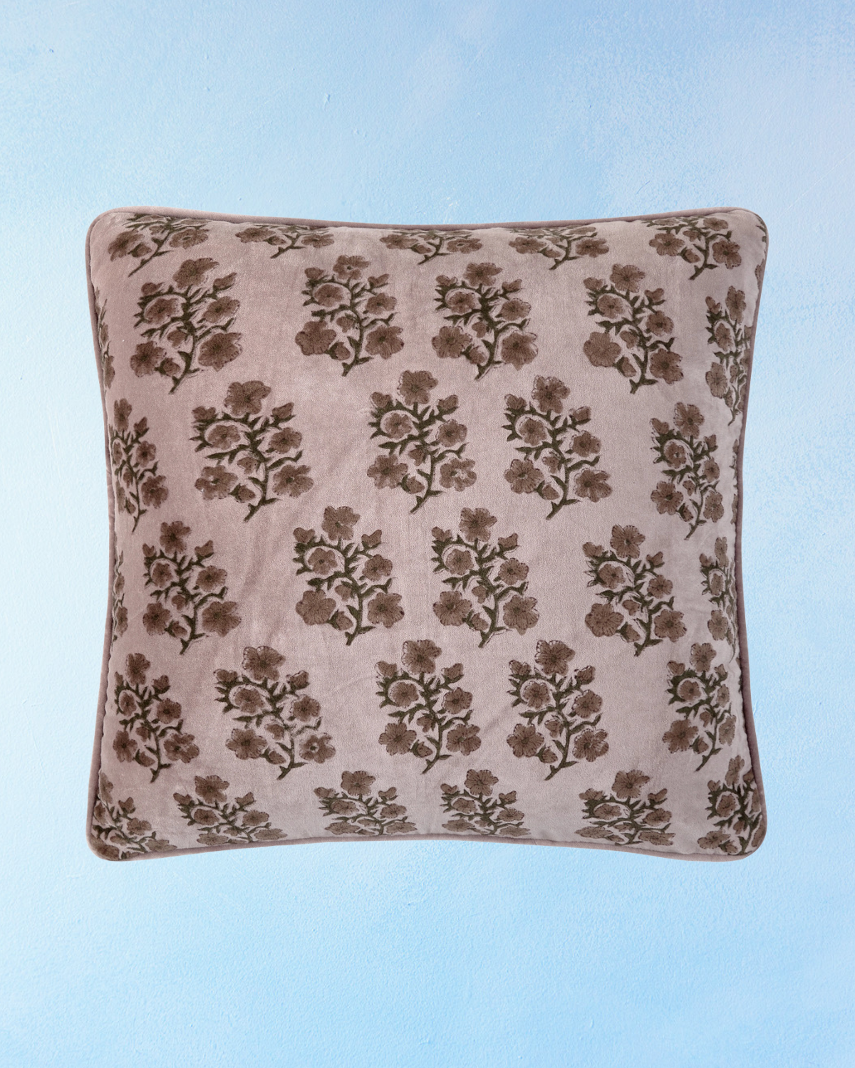 pillow - block-print lilac