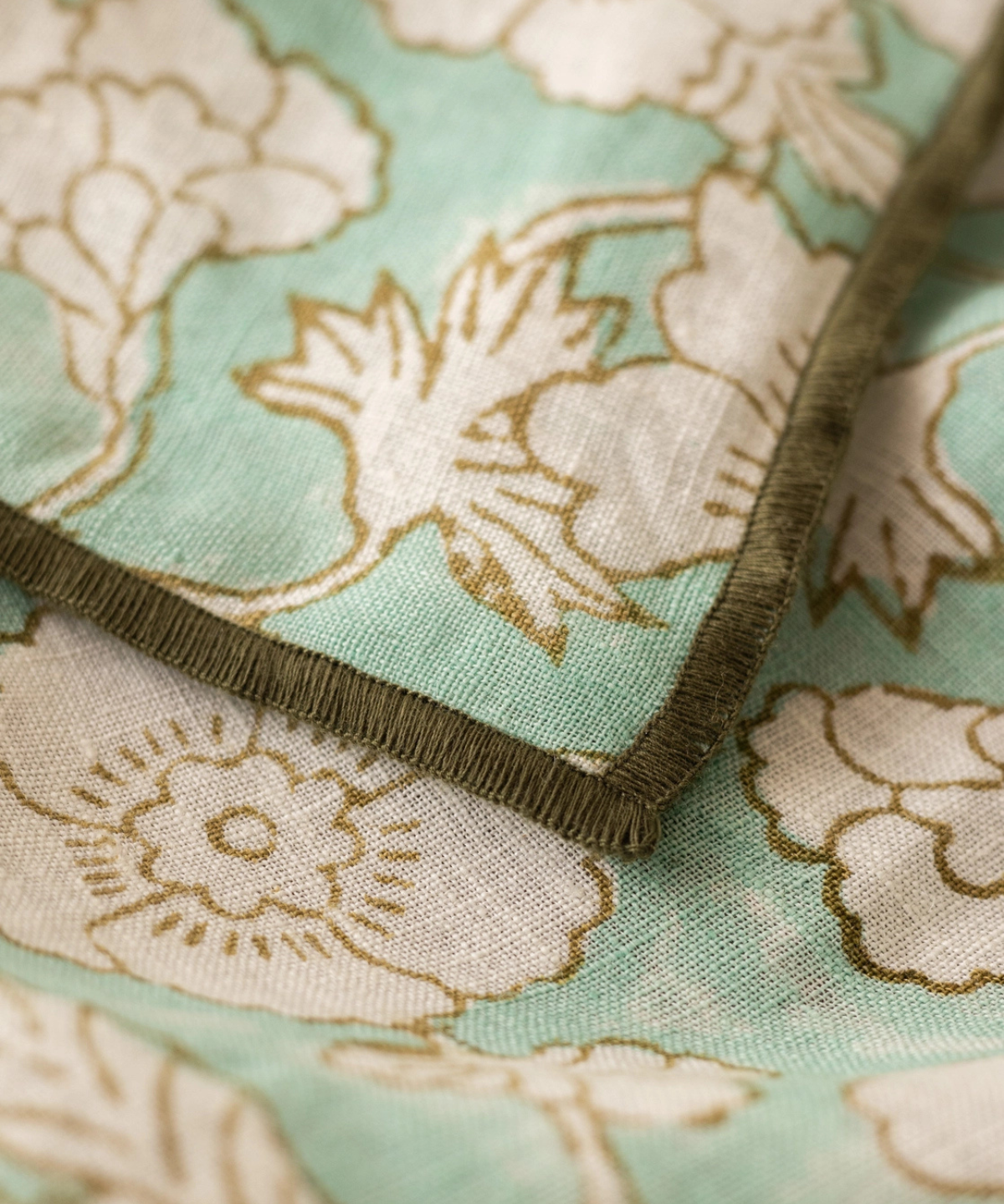 tablecloth - linen camellia green (two sizes)