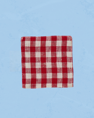 linen coaster - picnic red