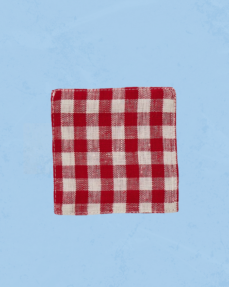 linen coaster - picnic red
