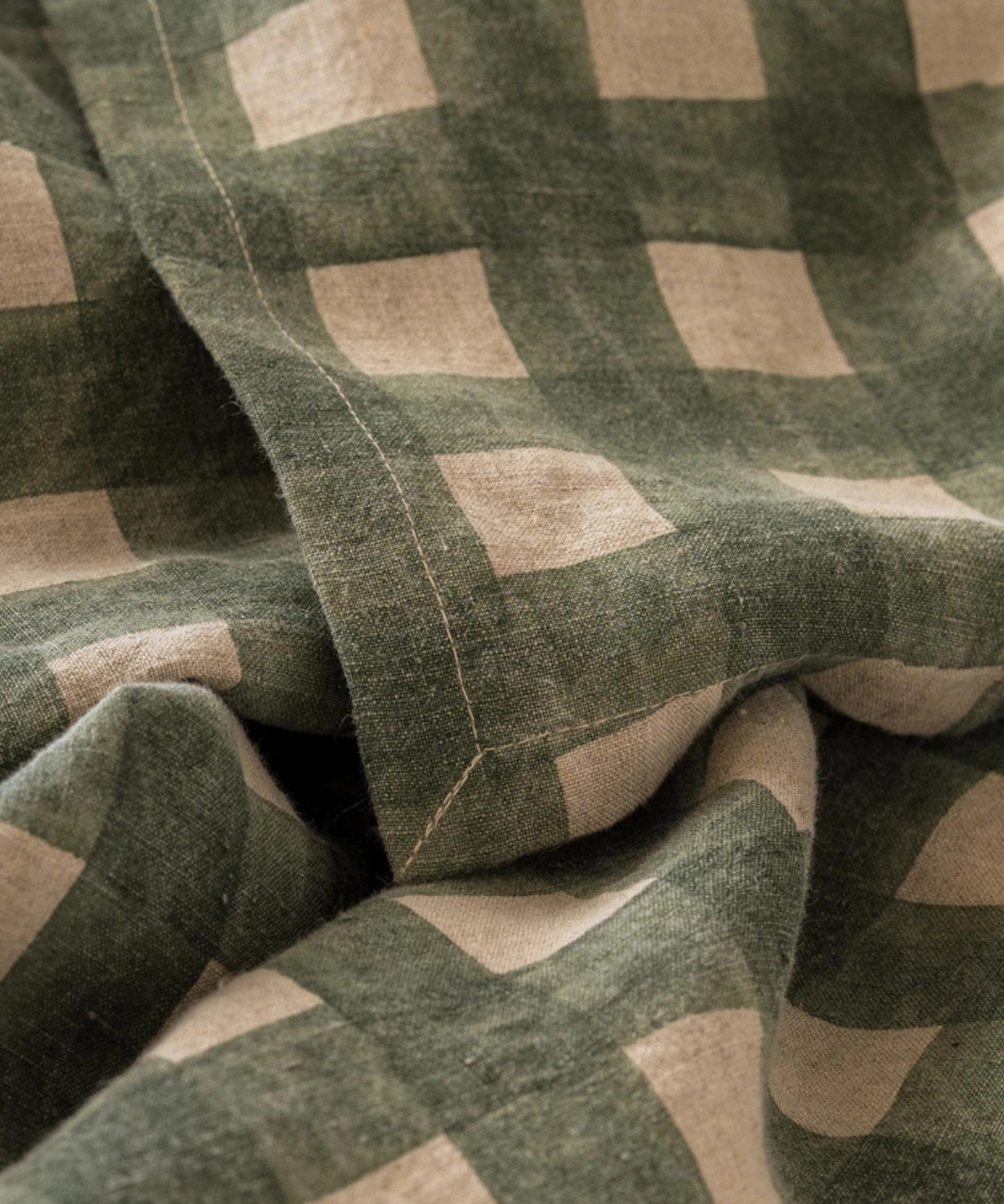 tablecloth - linen olea green