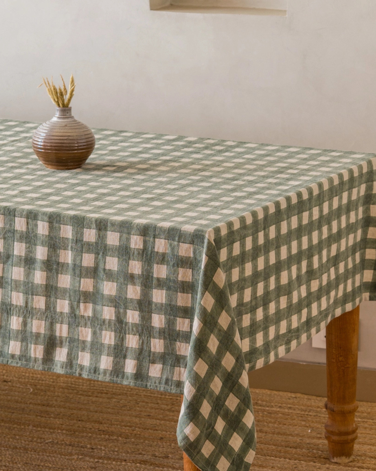 tablecloth - linen olea green