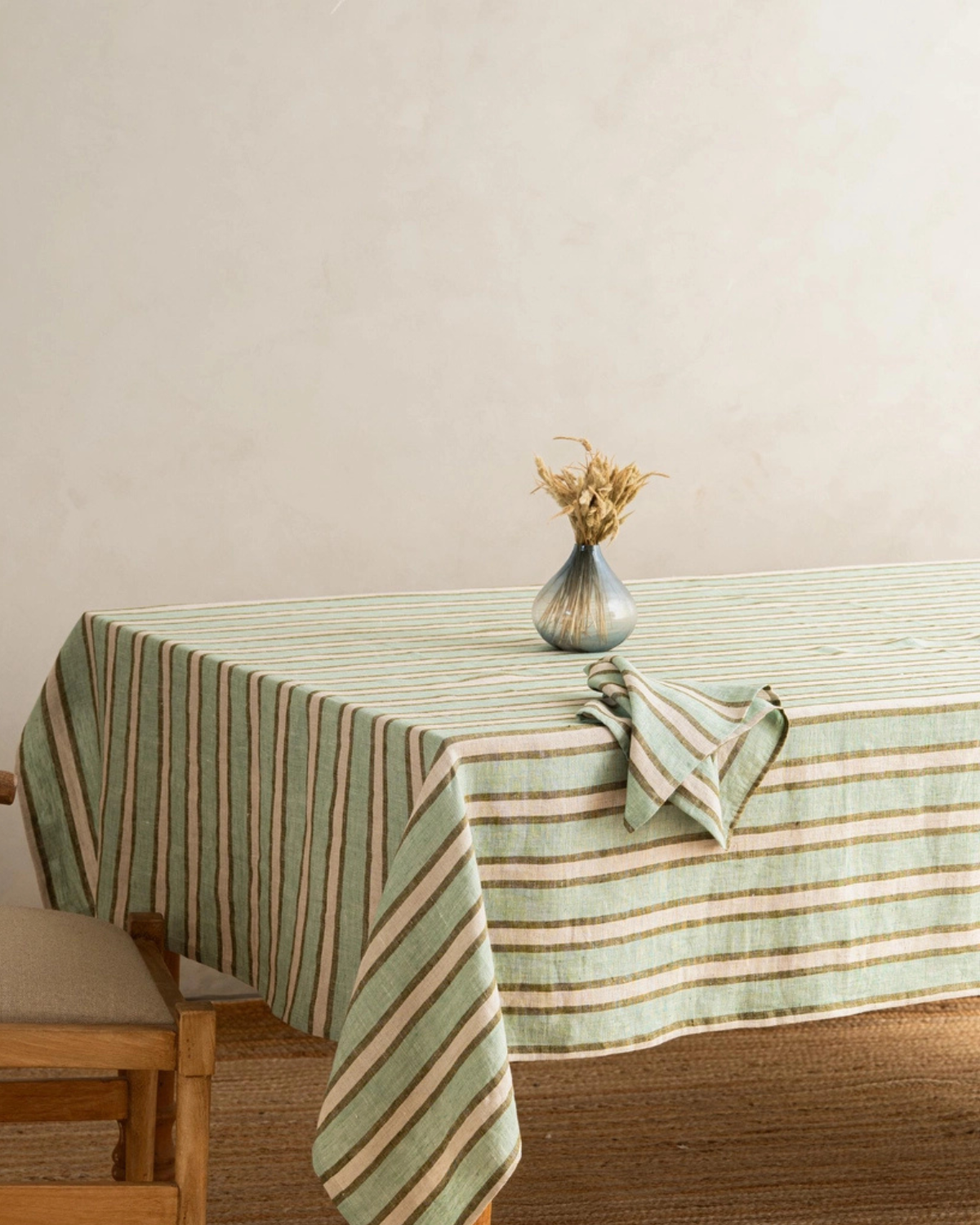 tablecloth - linen sylph green