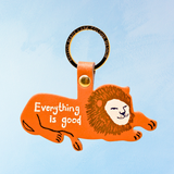 keychain - leather lion (assorted colours)