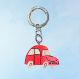 keychain - wooden little car