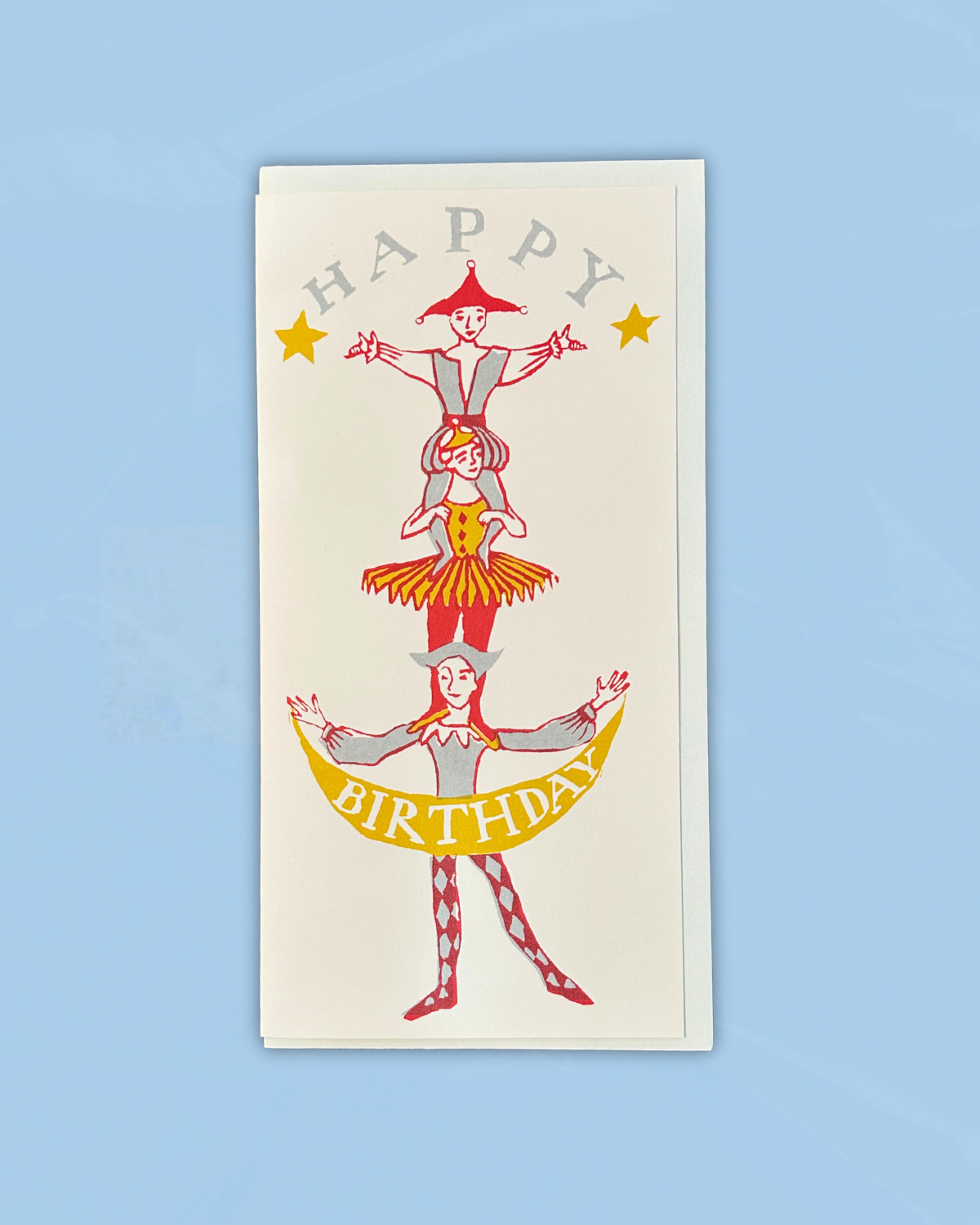 greeting card - happy birthday human tower (tall)