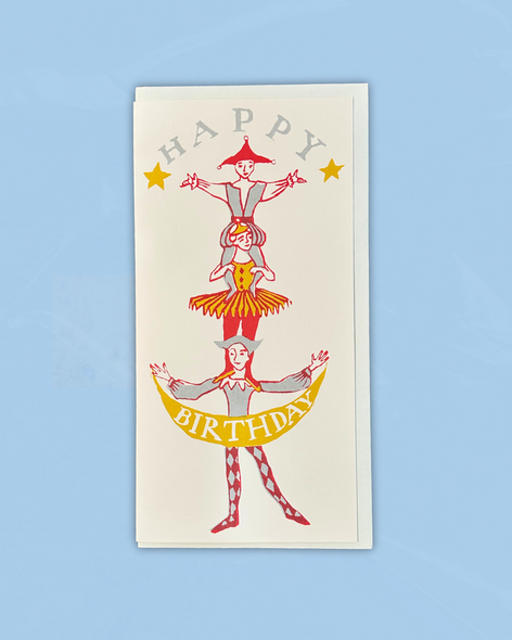 greeting card - happy birthday human tower (tall)