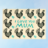 greeting card - hen and chick