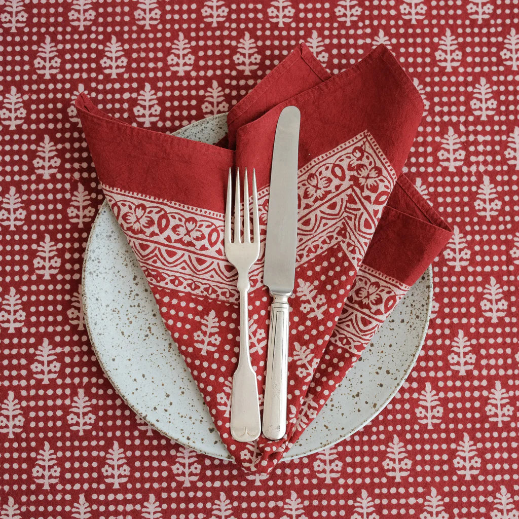 rectangle tablecloth - bagh madder garden