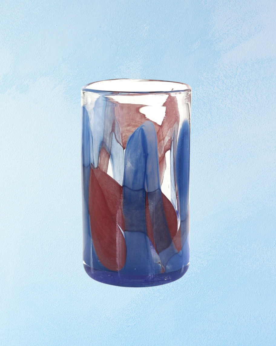 glass - painterly vase and/or candle votive