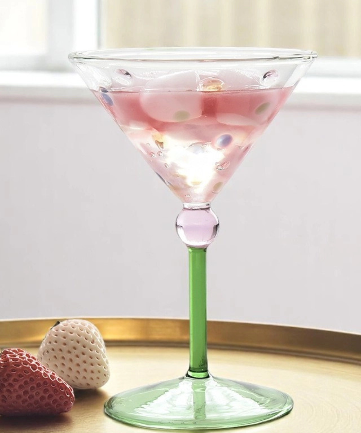 glassware - cocktail: polka dot