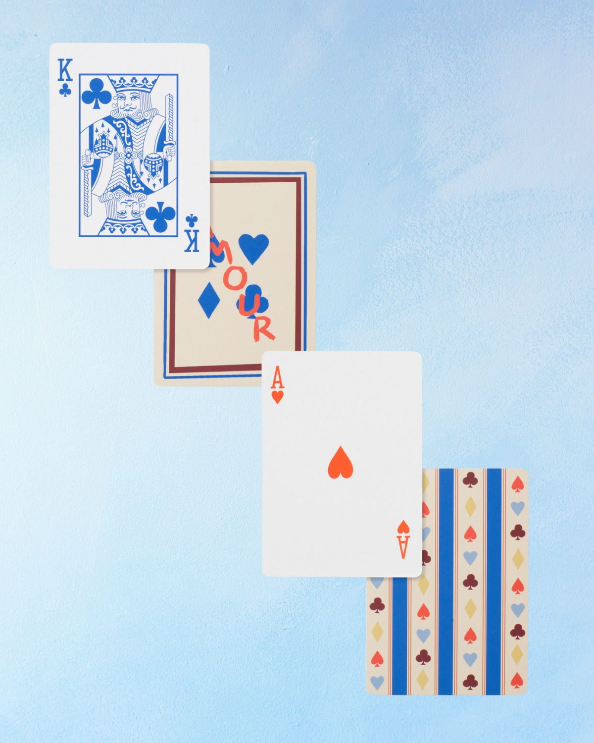 game: playing cards - suits and stripes (set of two)