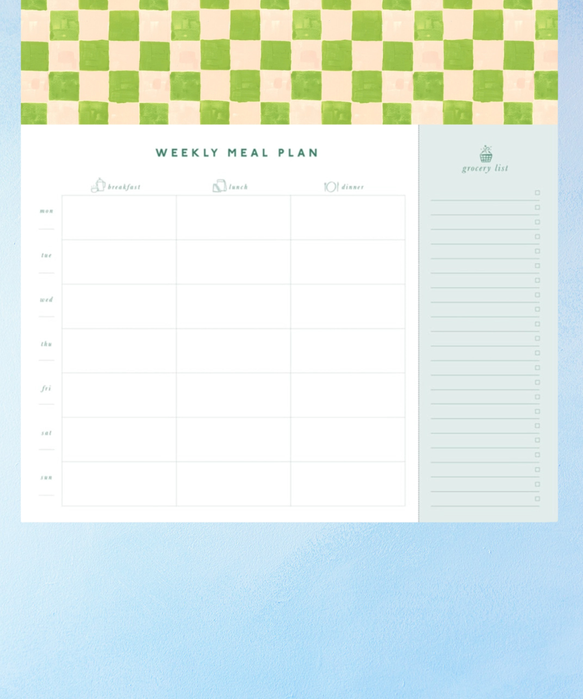 meal planner - colourful check