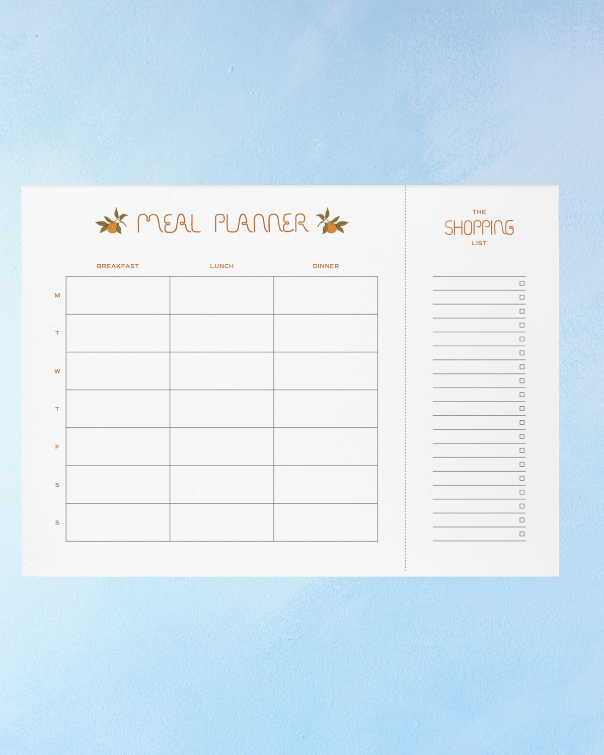 meal planner - orange check