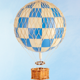 hot air balloon decoration - medium - blue check