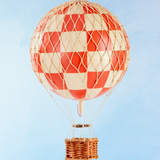 décoration montgolfière - moyenne - à carreaux rouges