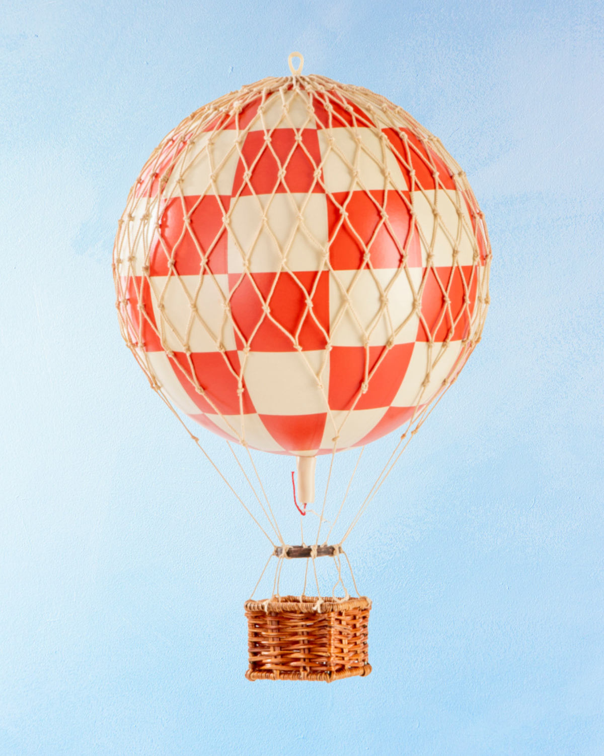 décoration montgolfière - moyenne - à carreaux rouges