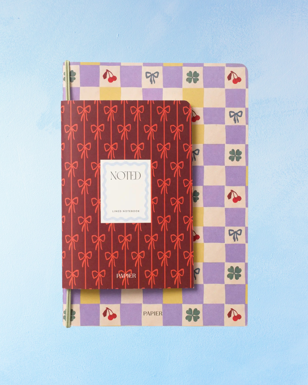 notebook - checkerboard and bows duo