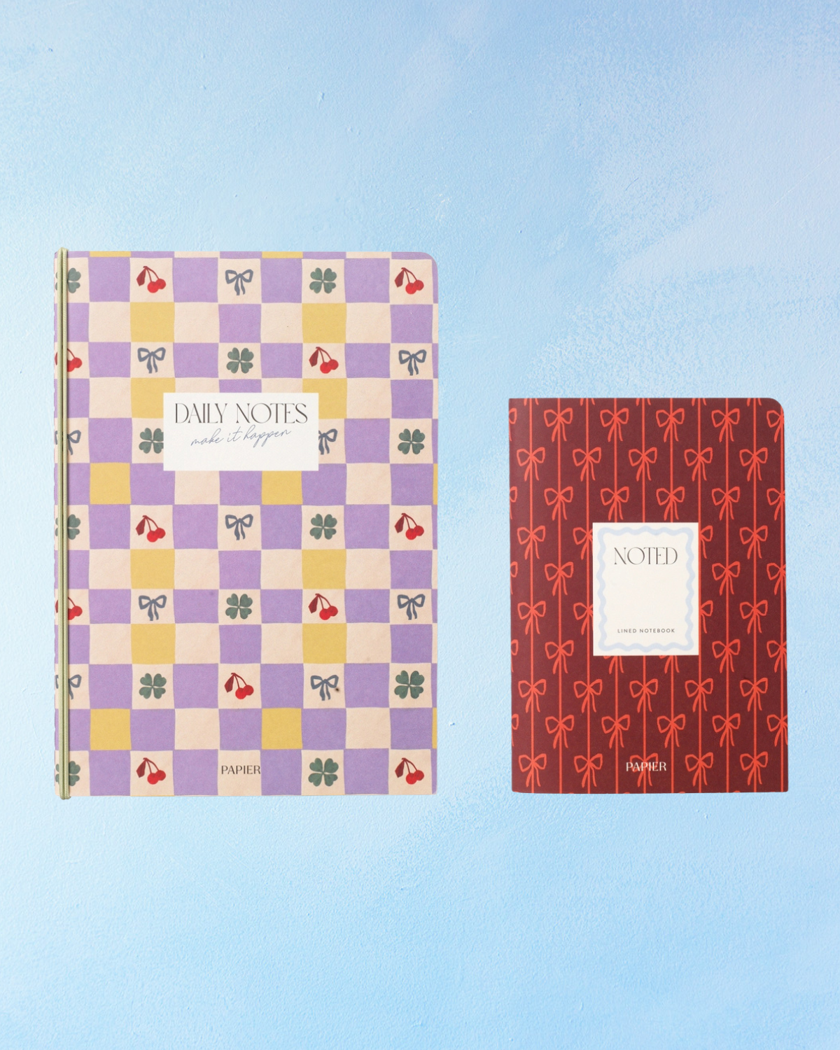 notebook - checkerboard and bows duo