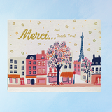 greeting card - merci and thank you (8 pack)