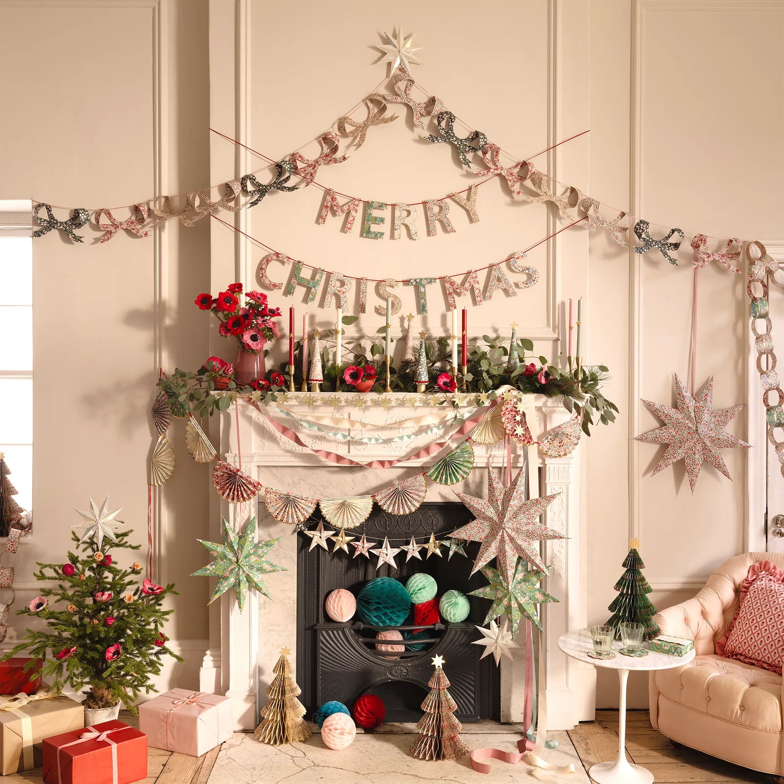 garland - merry christmas - liberty