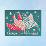 greeting card - 3 french hens (10 pack)