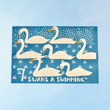 greeting card - 7 swans a swimming (10 pack)