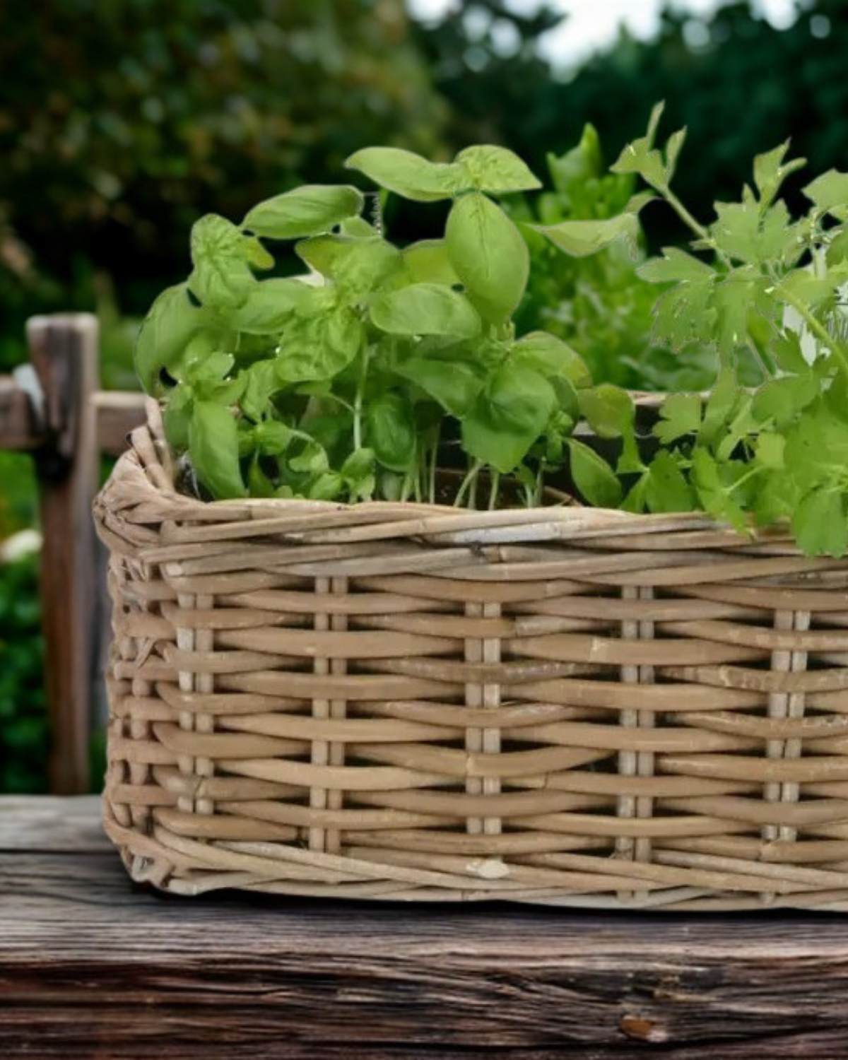 planter - rectangular rattan