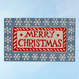 greeting card - merry christmas blue and red mini (pack of 6)